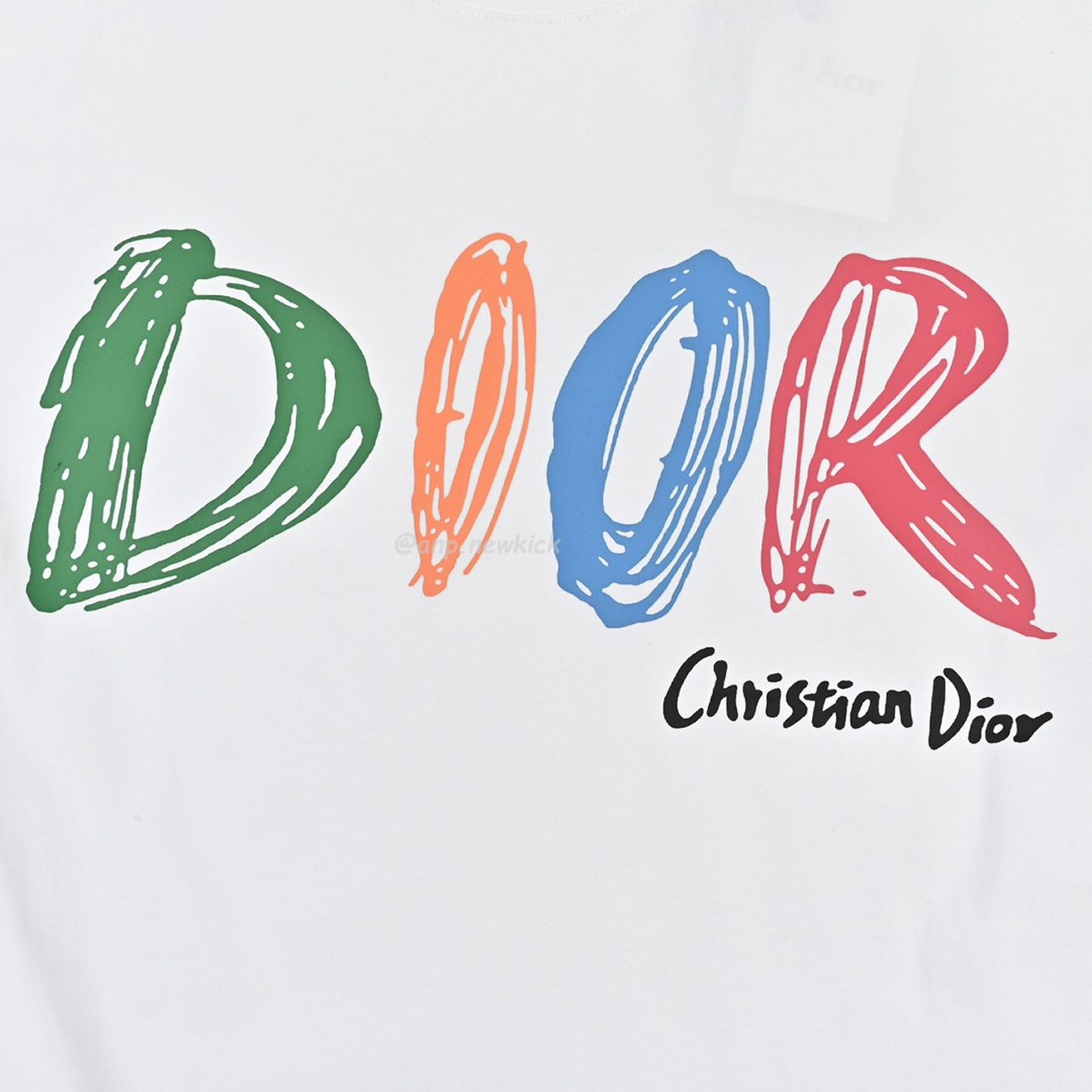 Dior Hand Drawn Logo Graffiti Inspired Short Sleeved T Shirt (5) - www.newkick.org